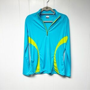 NWOT Callaway Blue and Yellow Long Sleeve Relaxed Long Sleeve Top Medium